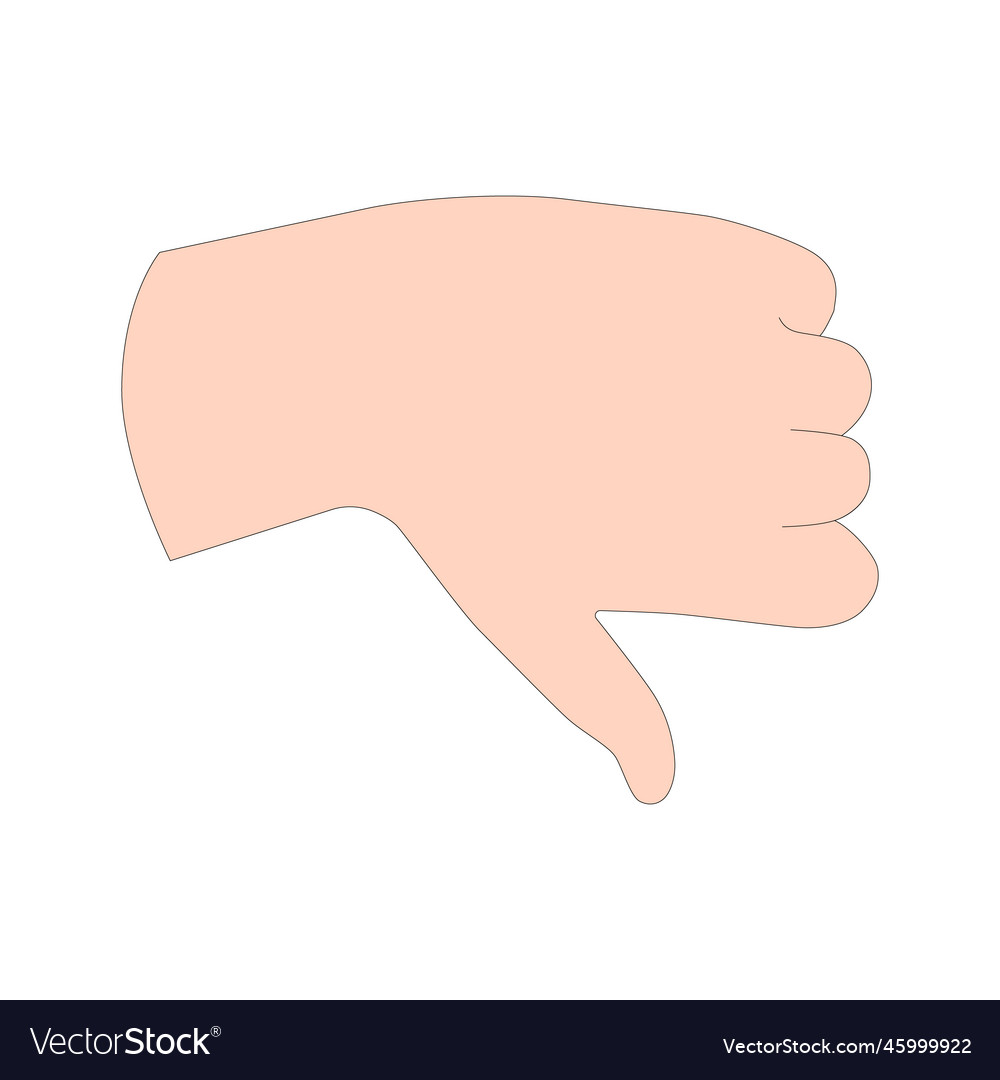 A hand gesture symbol of dislike sign language Vector Image