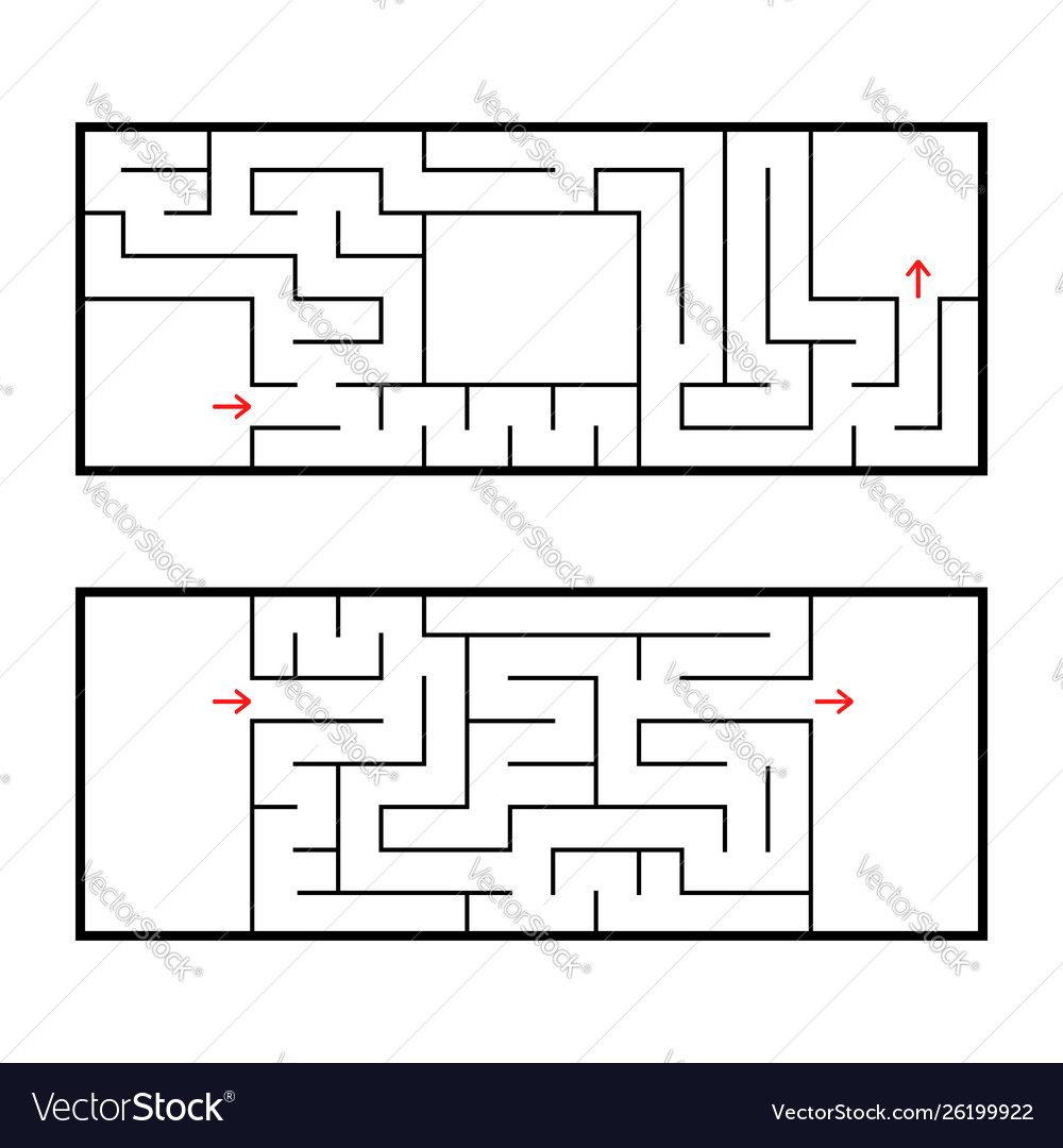 A set two rectangular labyrinths vector image A set two rectangular labyrinths