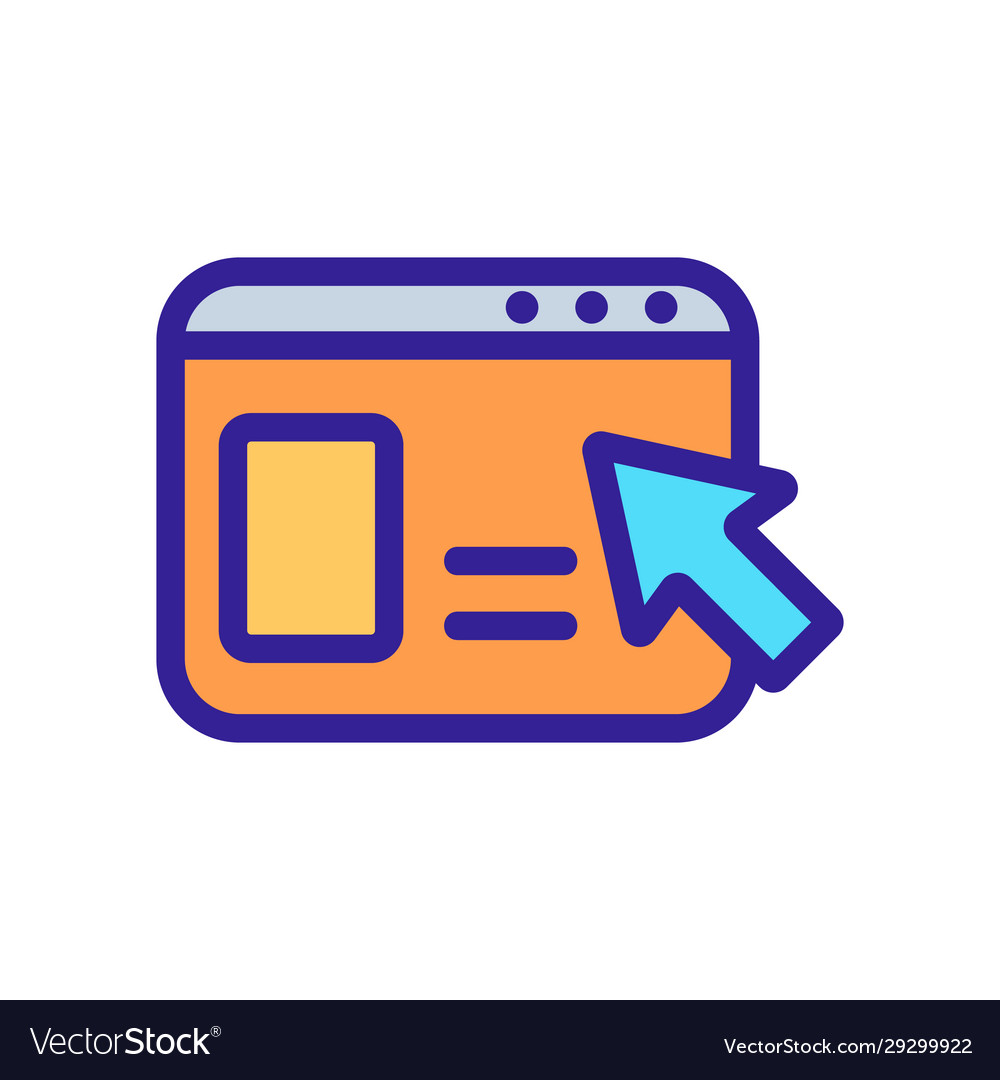 Browser cursor icon isolated contour vector image Browser cursor icon isolated contour