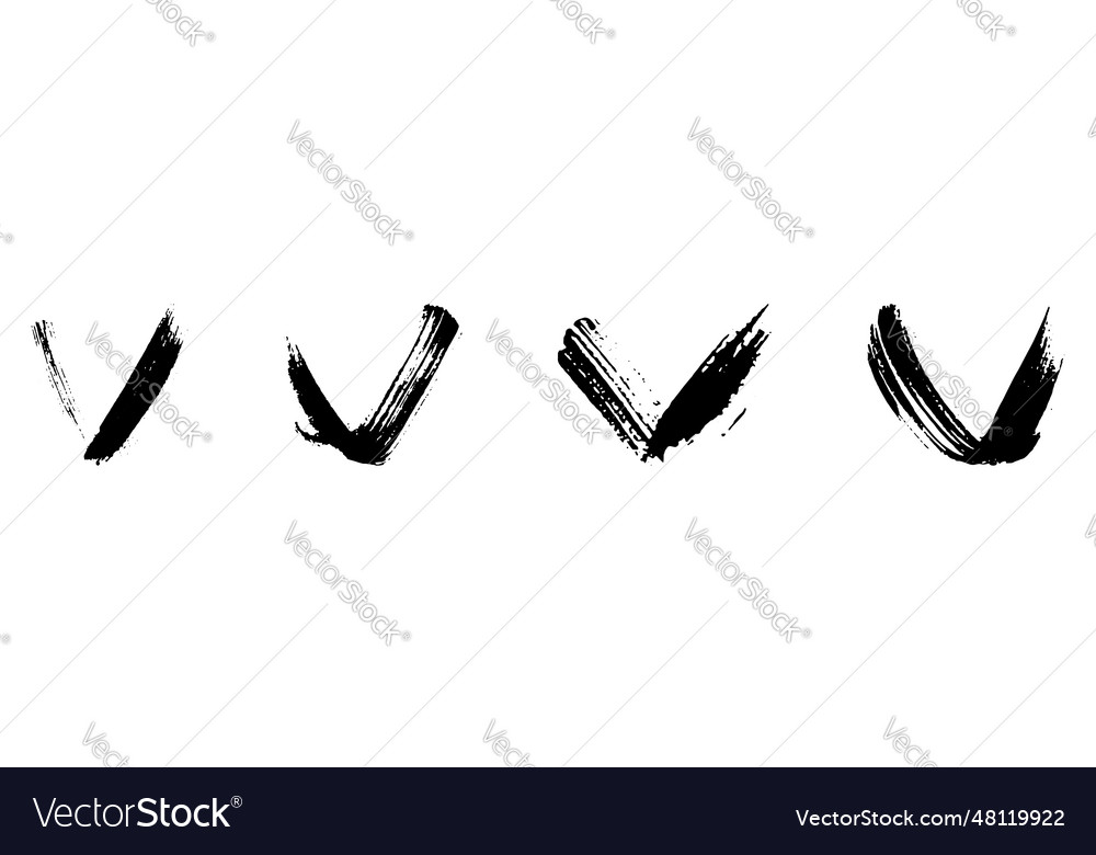 Brushstroke tick curve paintbrush check mark vector image Brushstroke tick curve paintbrush check mark