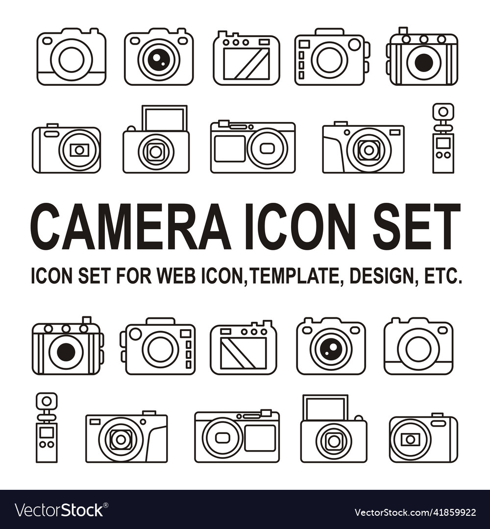 Camera icon set bundle