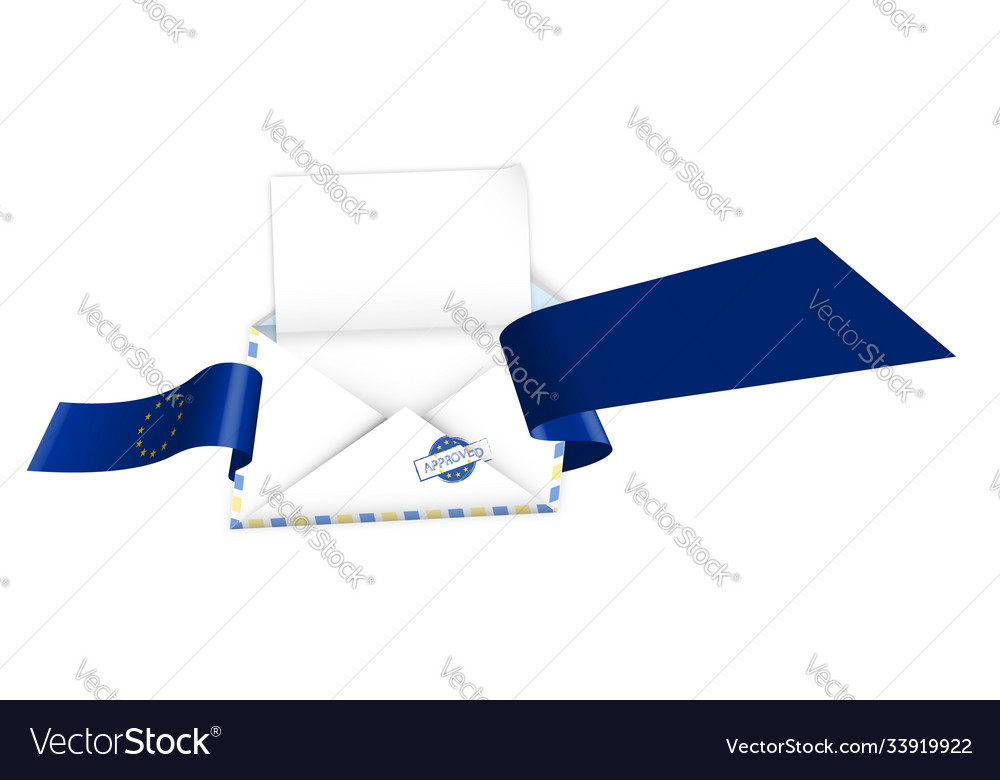 Concept open envelope with blank sheet paper