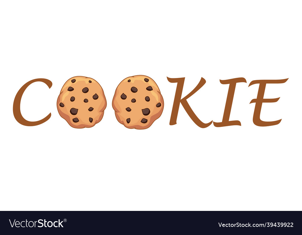 Cookies in text font Royalty Free Vector Image