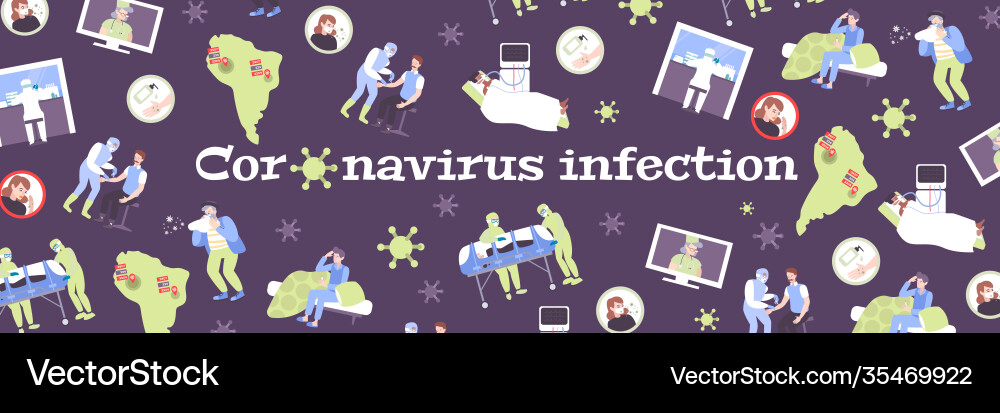 Coronavirus seamless pattern Royalty Free Vector Image