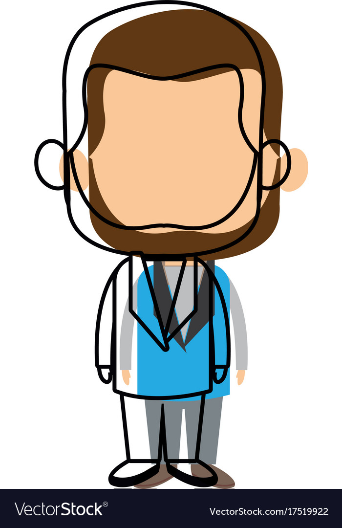 Cute man cartoon standing formal clothes character