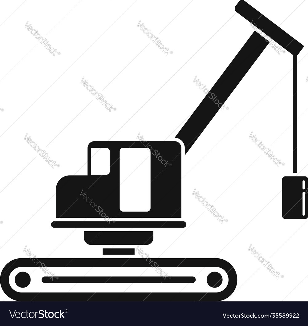 Demolition excavator icon simple style Royalty Free Vector