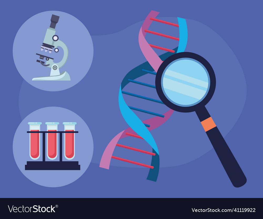 Dna and laboratory icons Royalty Free Vector Image