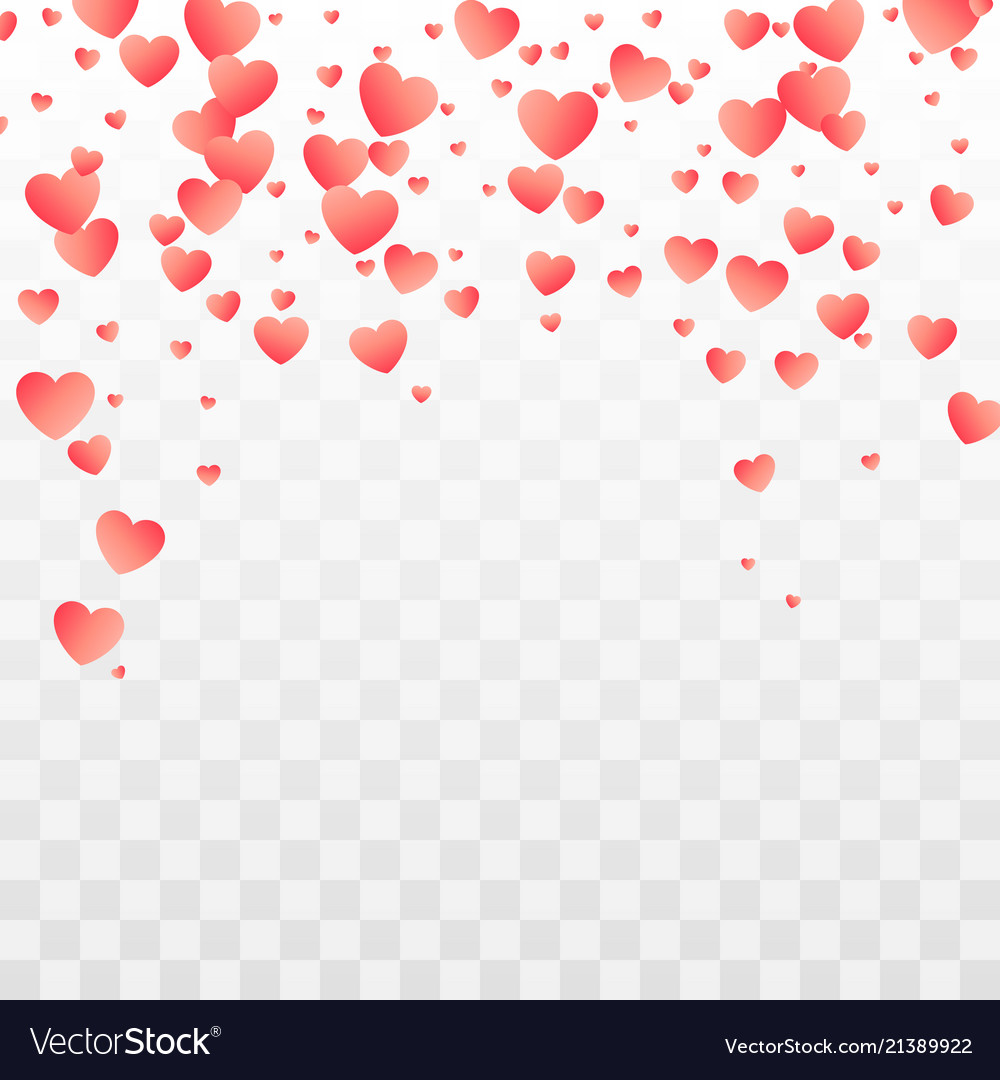 Falling red hearts pattern romance decoration Vector Image