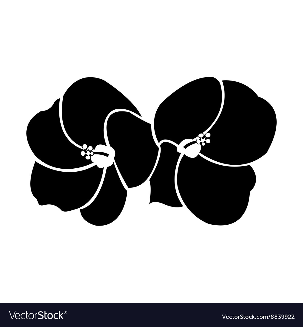 Hibiscus Silhouettes Royalty Free Vector Image