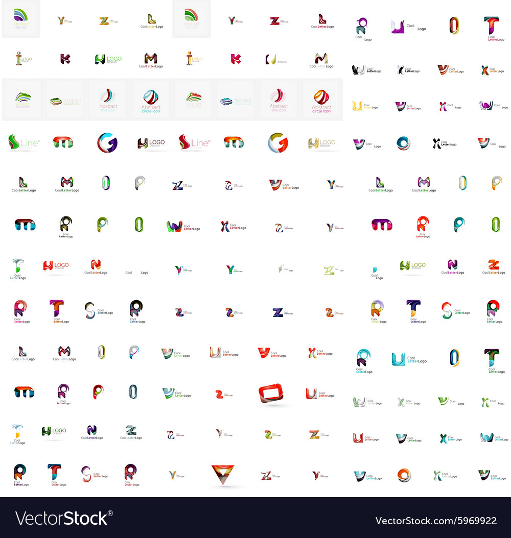 Mega set of letter logos