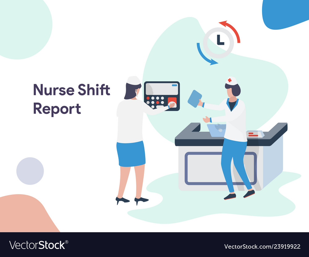 Nurse shift report Royalty Free Vector Image - VectorStock