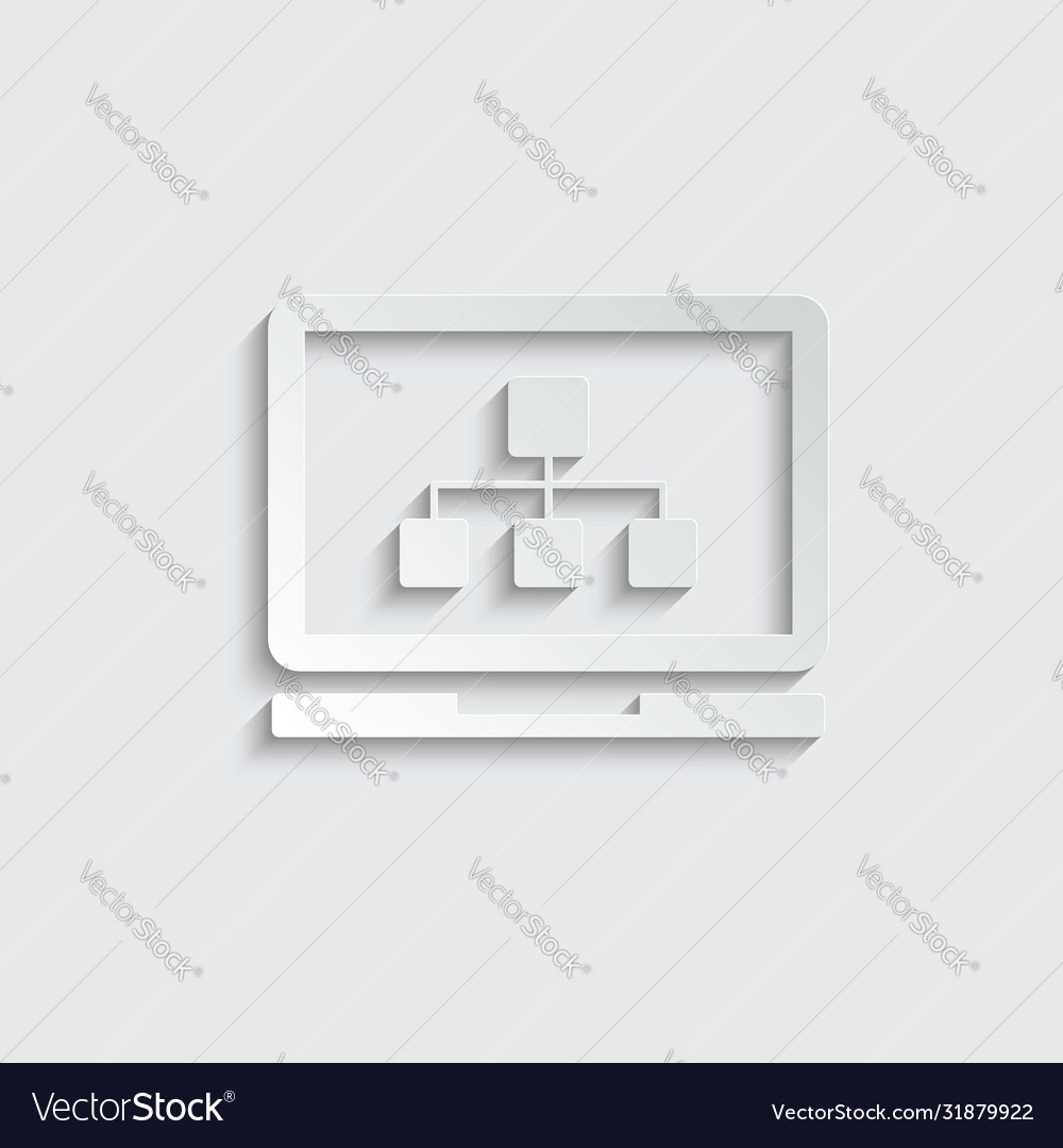 Paper browser icon webpage internet vector image Paper browser icon webpage internet