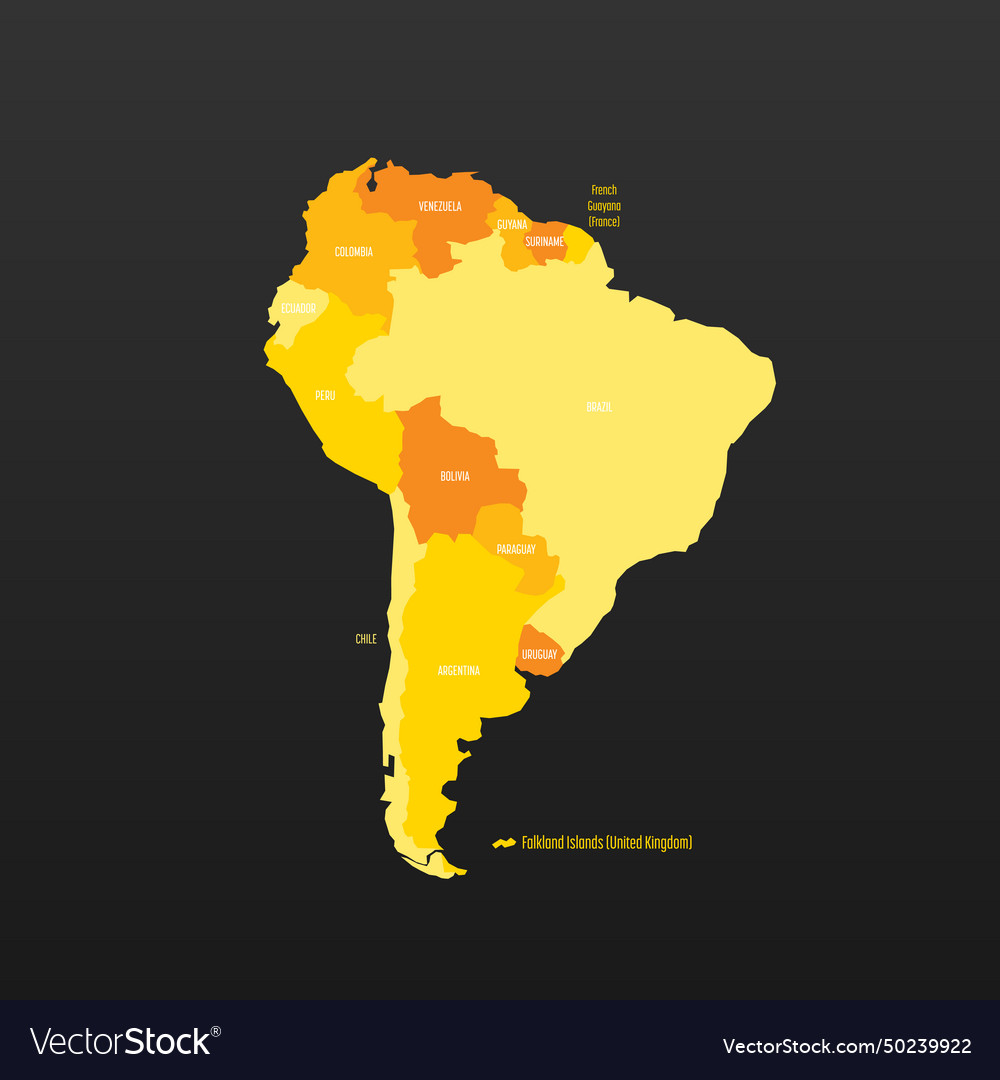 Political map of south america