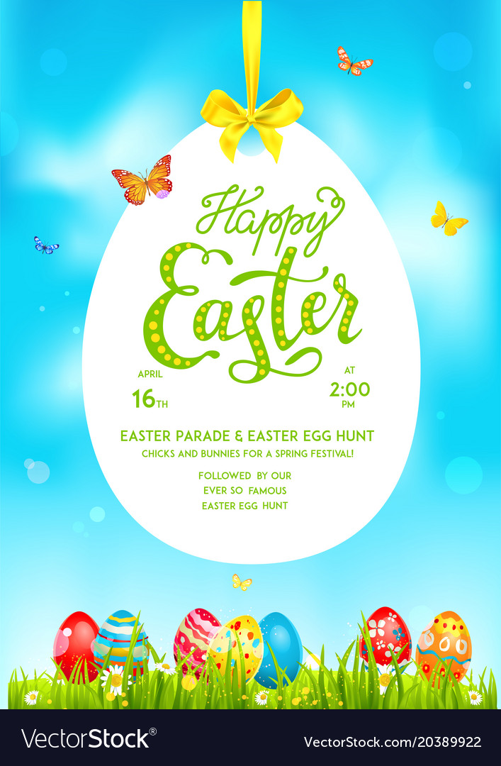 Poster holiday easter spring Royalty Free Vector Image