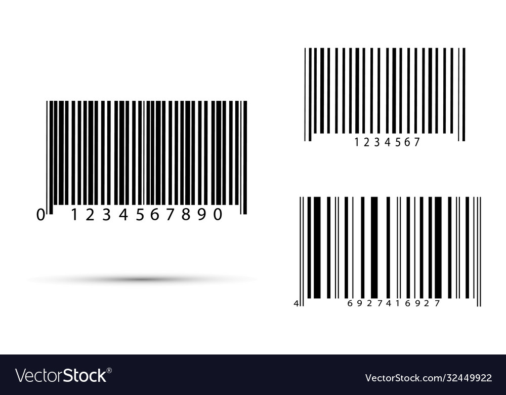 Realistic bar code icon a modern simple flat