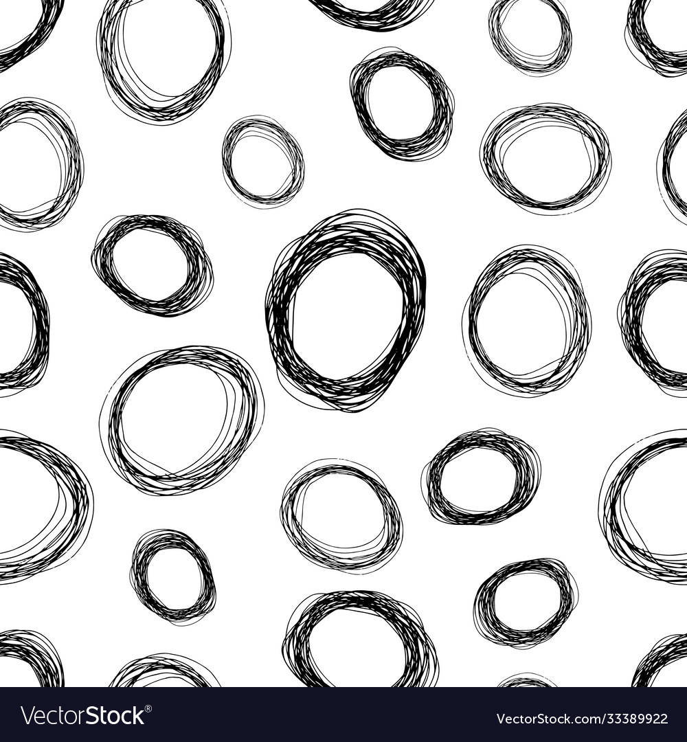 Seamless pattern with sketch ellipses shape