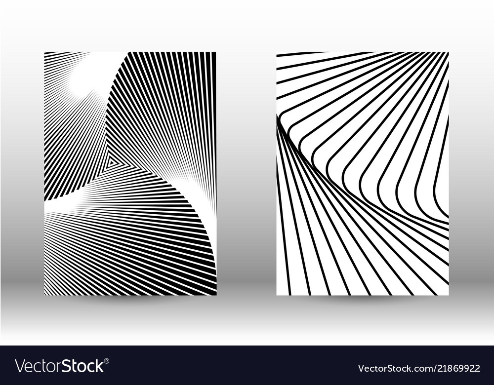 Set of abstract patterns with distorted lines vector image Set of abstract patterns with distorted lines