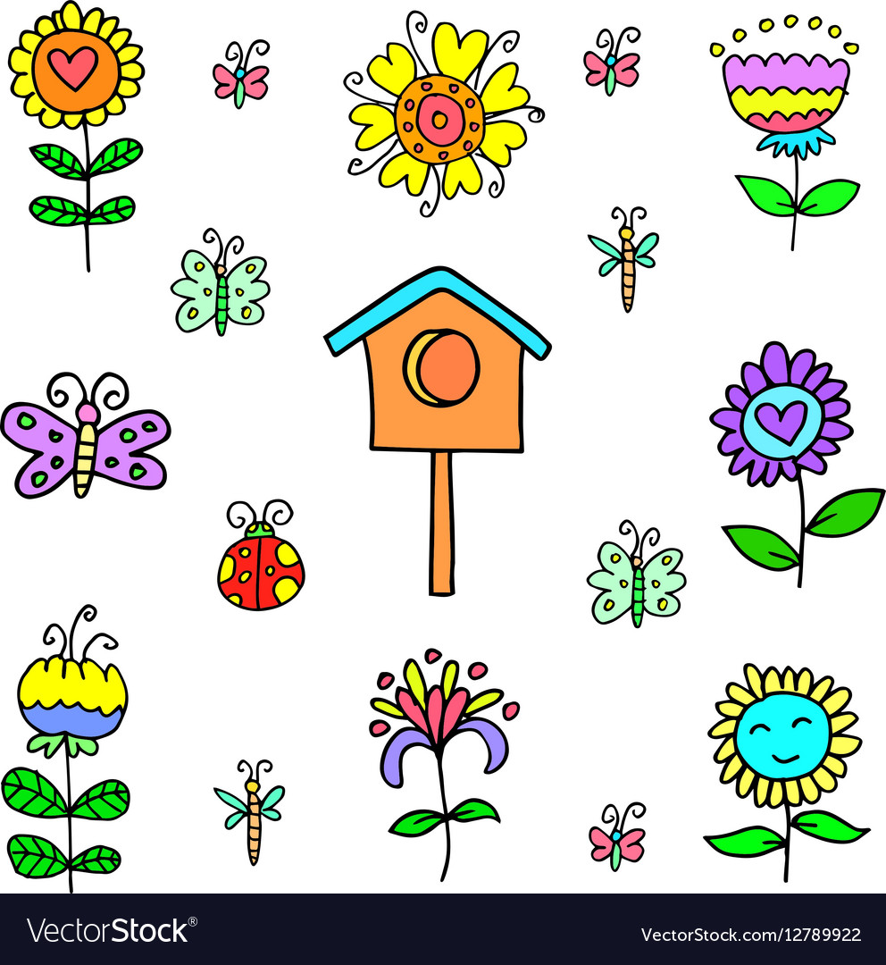 Spring element doodles
