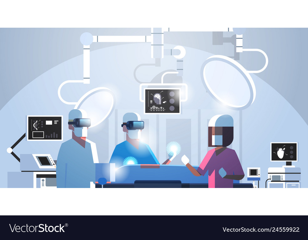 Surgeons Using VR in Operation Room