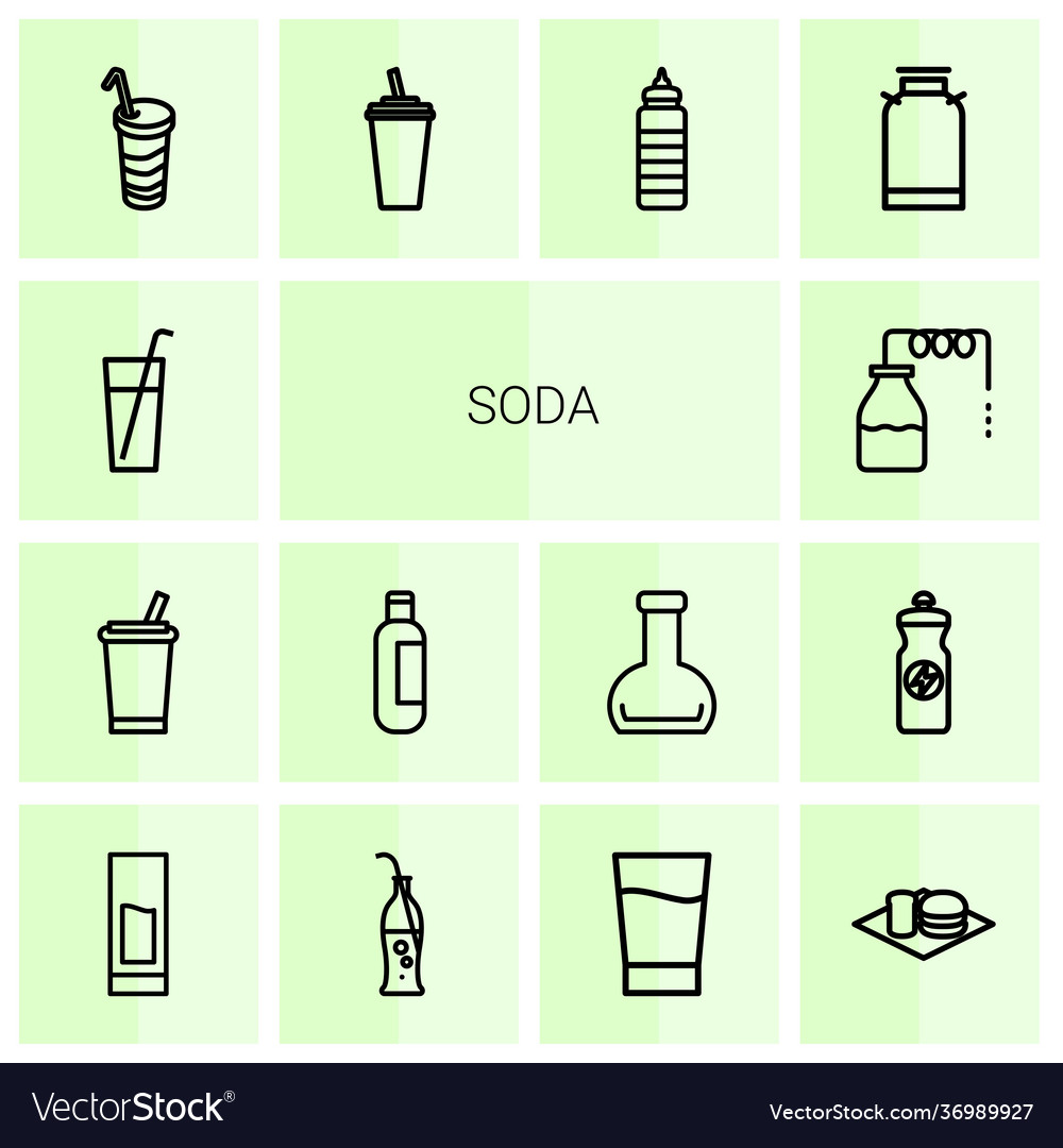 14 soda icons Royalty Free Vector Image - VectorStock