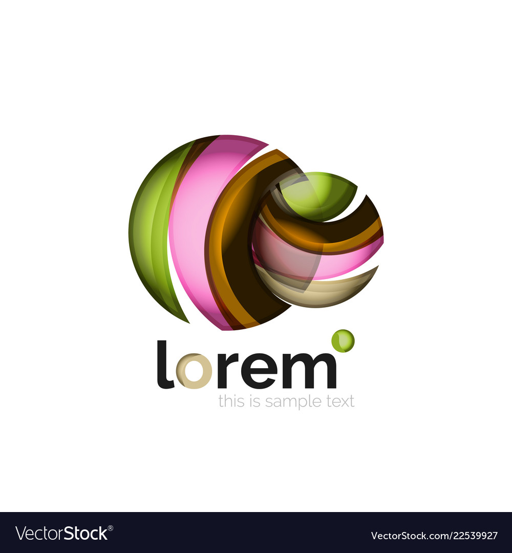 Abstract geometric logo created with overlapping Vector Image Abstract geometric logo created with overlapping