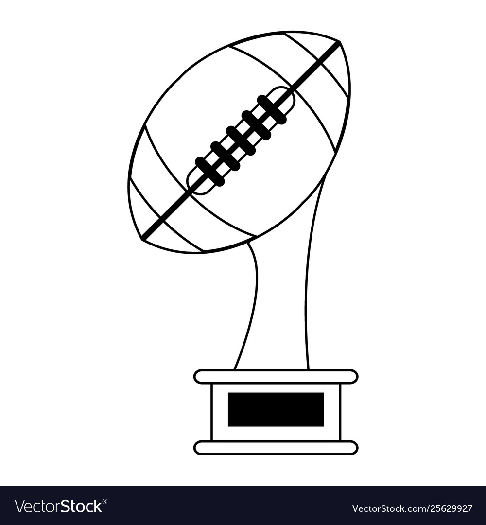 American football trophy cup cartoon isolated Vector Image