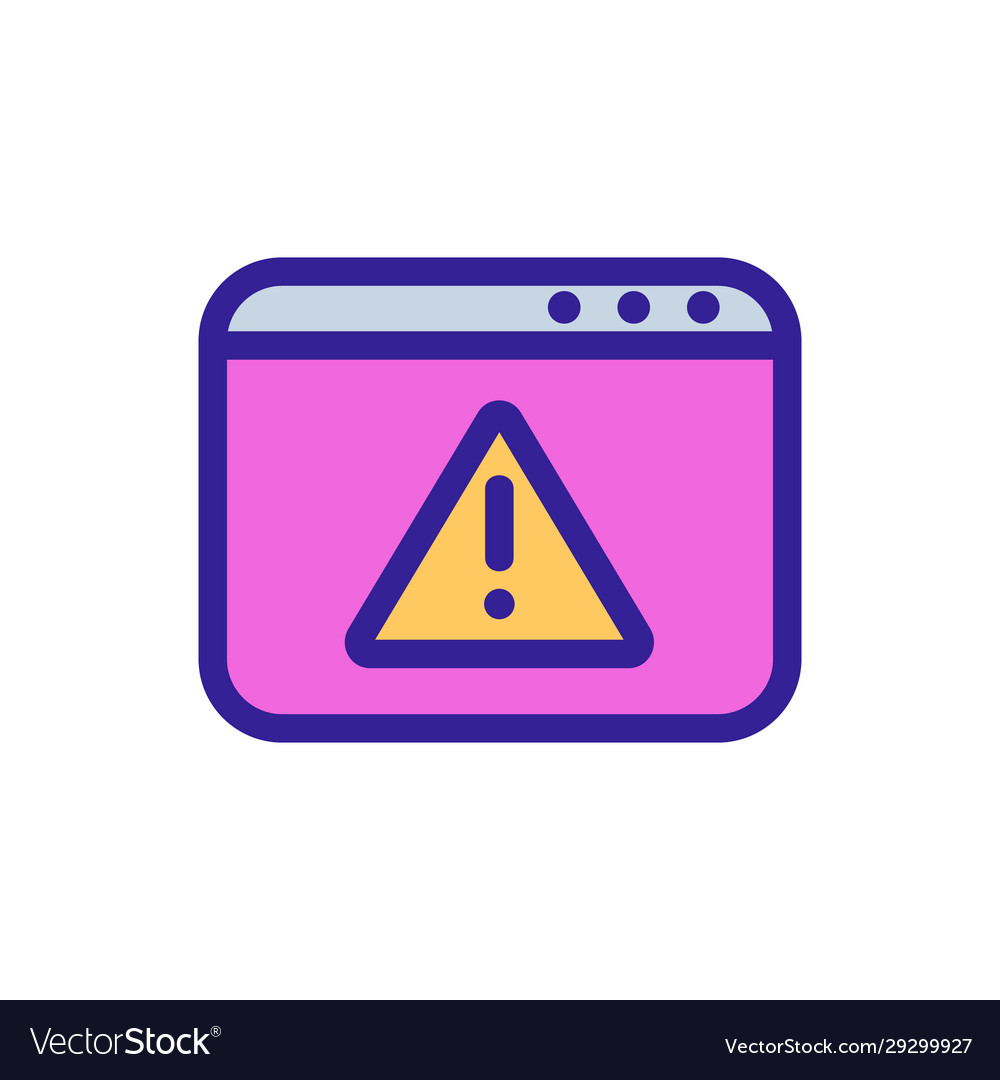 Browser warning icon isolated contour vector image Browser warning icon isolated contour