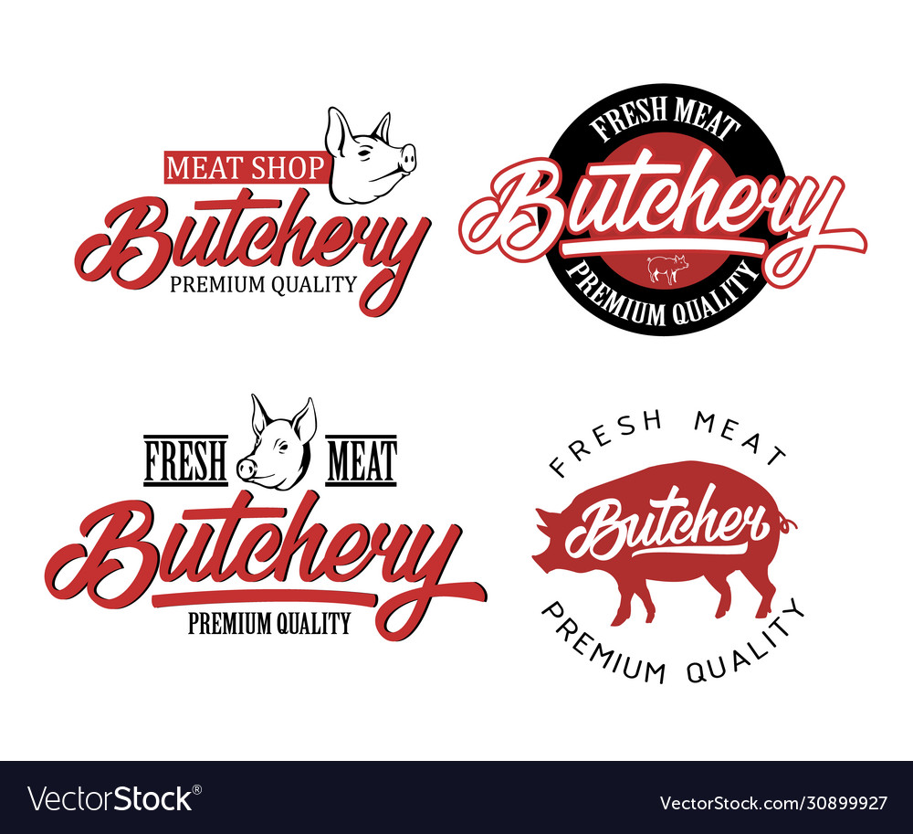 Butcher Shop Labels & Elements