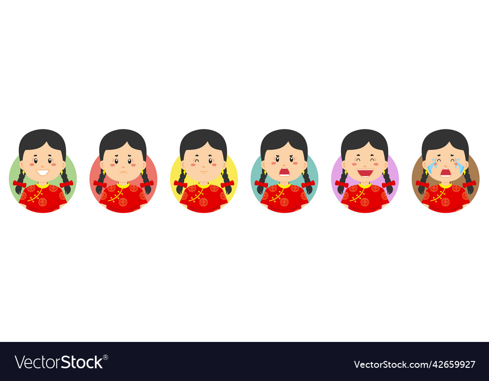 Chinese avatar with various expression