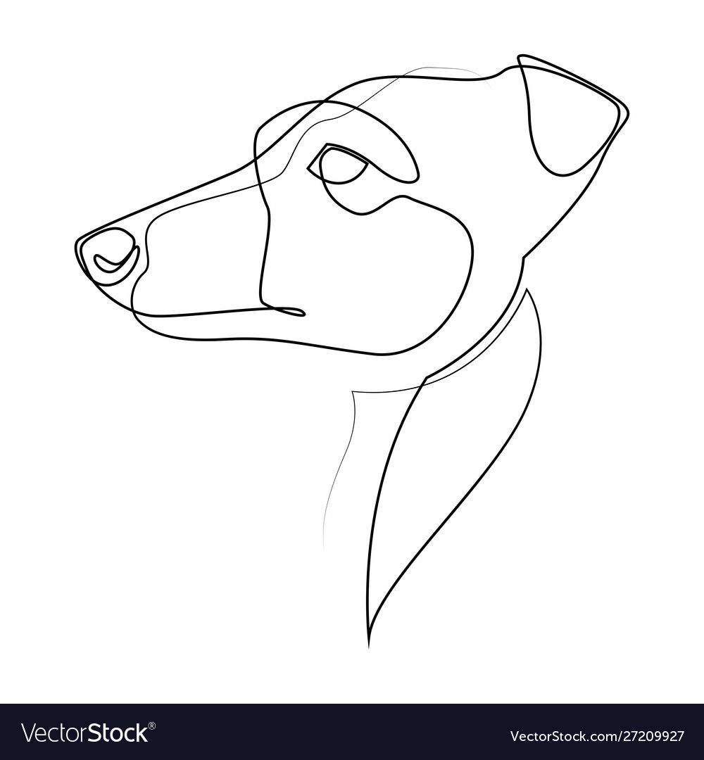 Continuous line whippet single minimal style vector image Continuous line whippet single minimal style