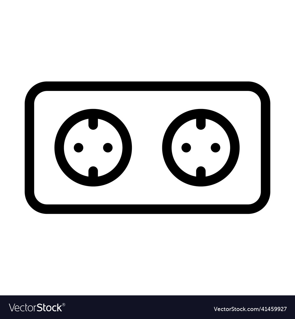 Double socket line icon vector image Double socket line icon