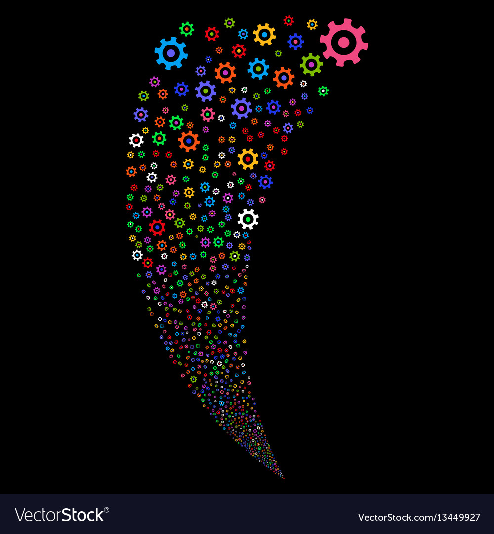 Gear random stream vector image Gear random stream