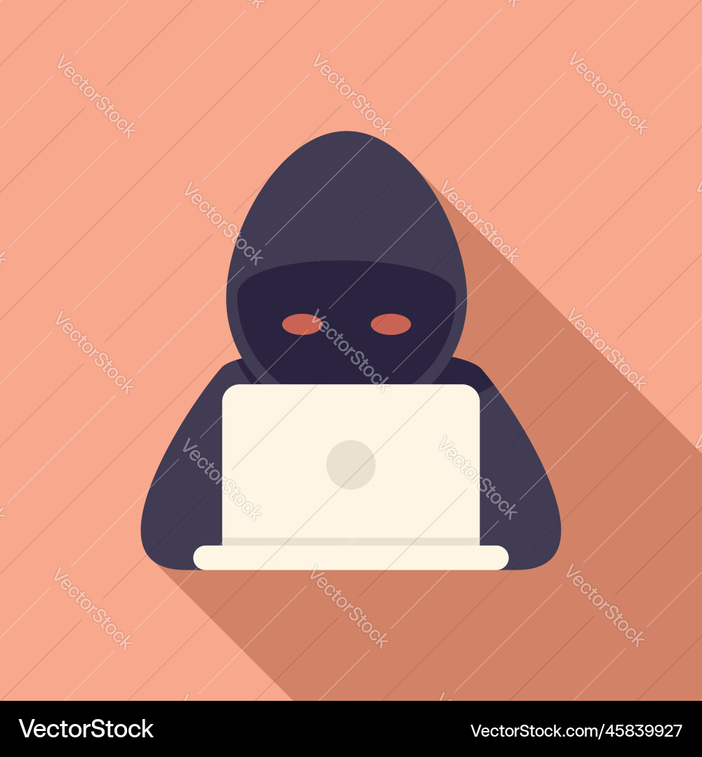 Hacker report icon flat virus error Royalty Free Vector