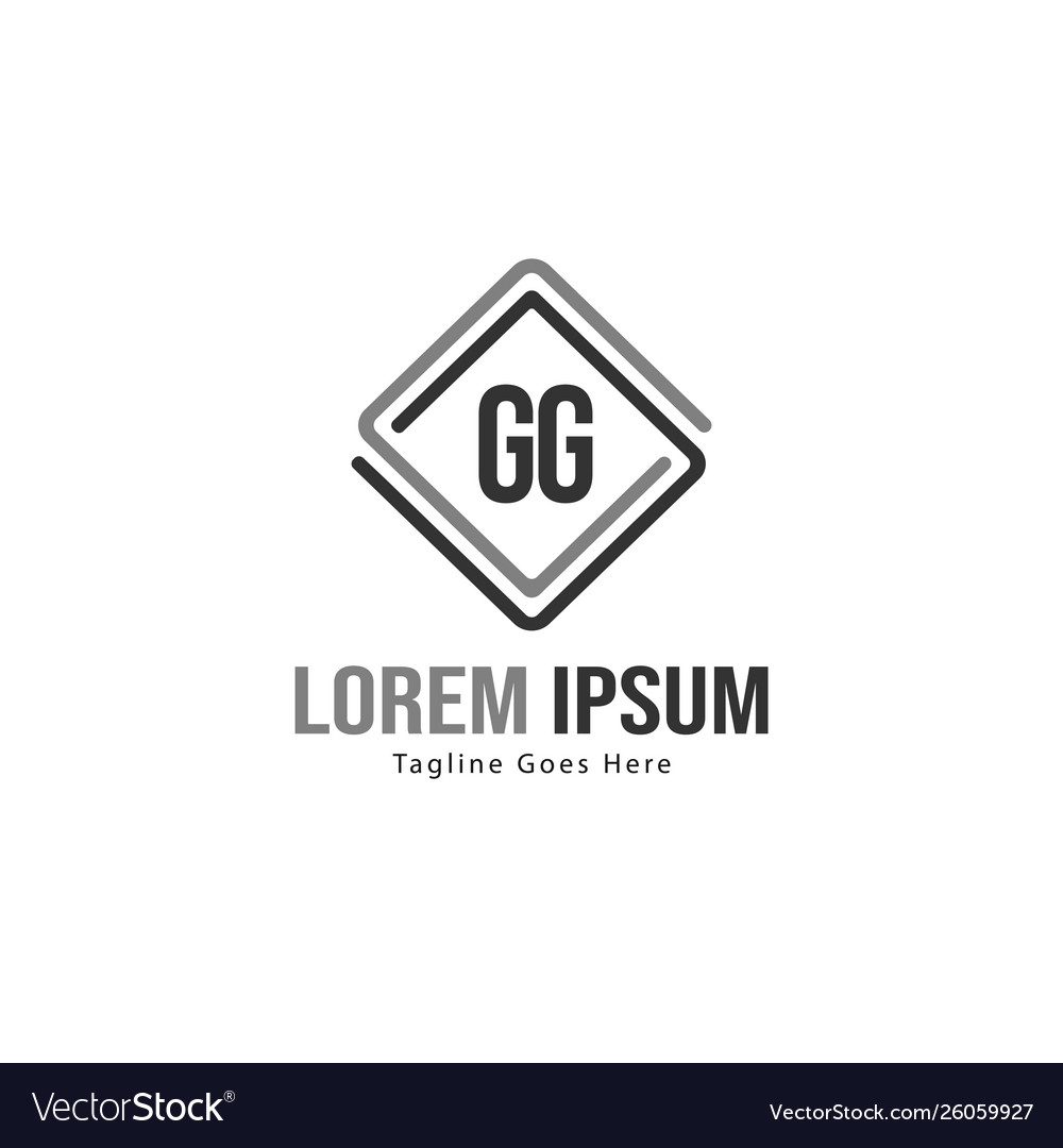 Initial gg logo template with modern frame