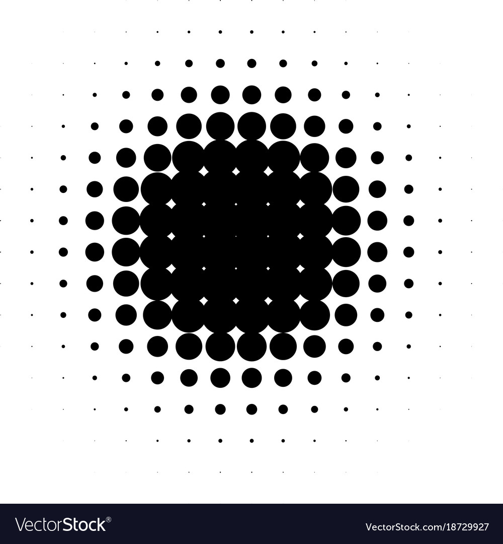 Isolated black color abstract round shape halftone
