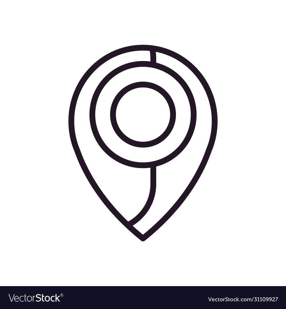 Isolated gps mark line style icon design