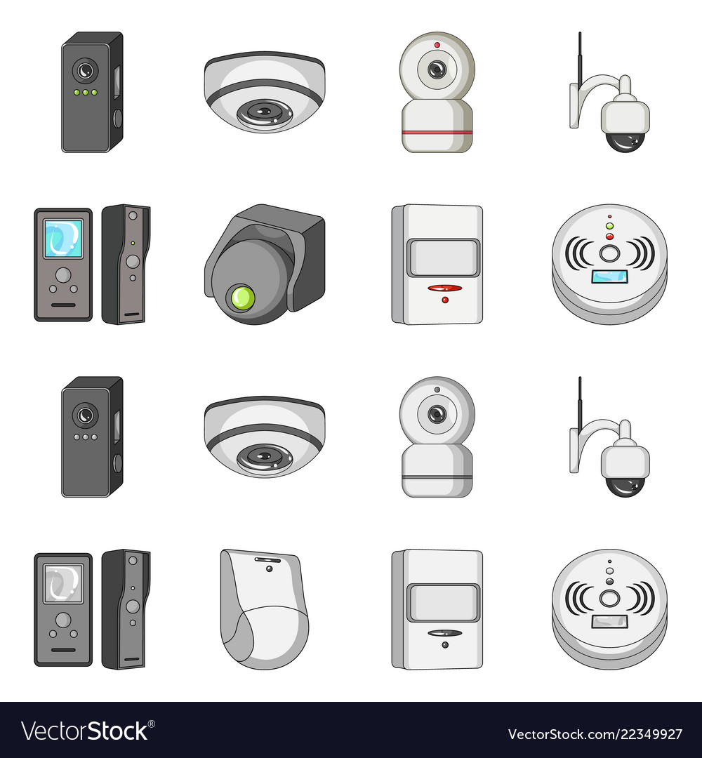 Isolated object of cctv and camera icon set Vector Image