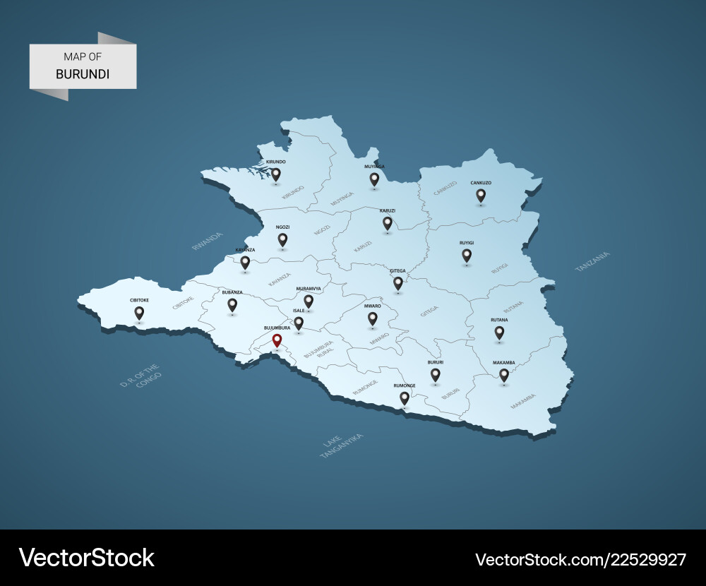 Isometric 3d Burundi Map Concept Royalty Free Vector Image