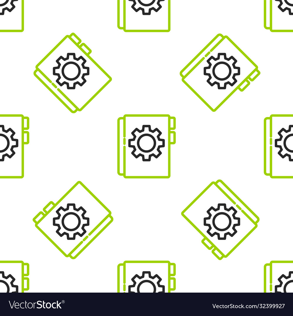 Line user manual icon isolated seamless pattern vector image Line user manual icon isolated seamless pattern