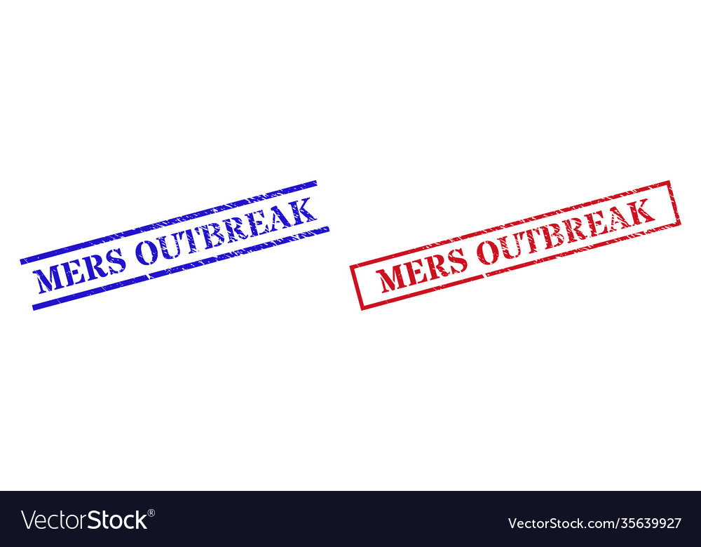 Mers outbreak textured scratched seal stamps Vector Image