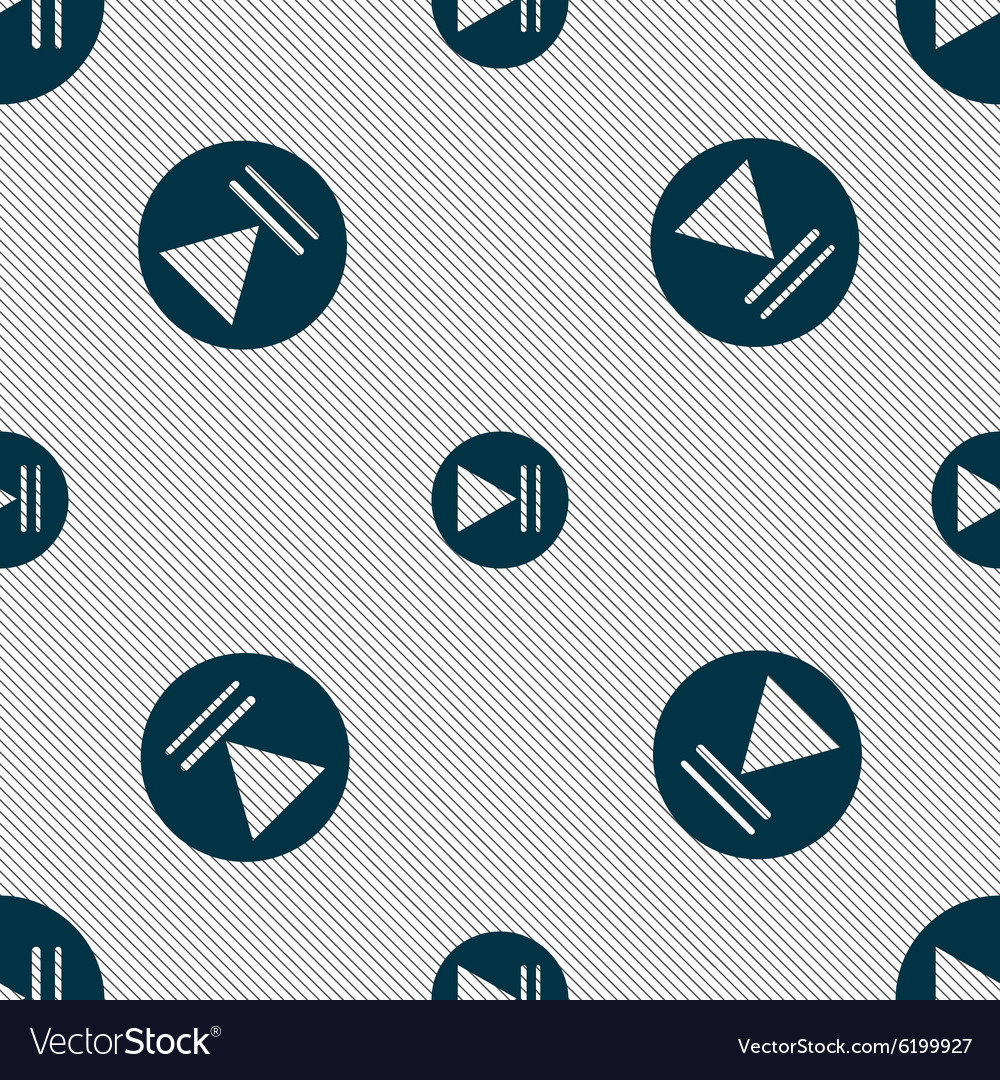 Play button icon seamless pattern with geometric