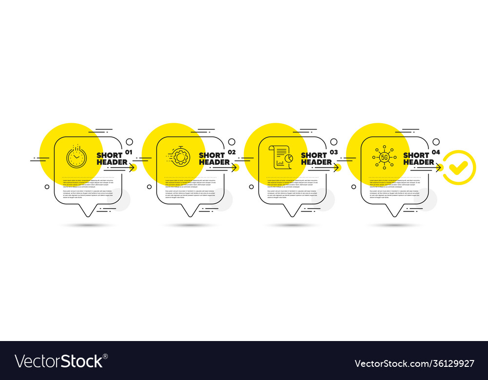Seo timer time and report icons set 5g vector image Seo timer time and report icons set 5g