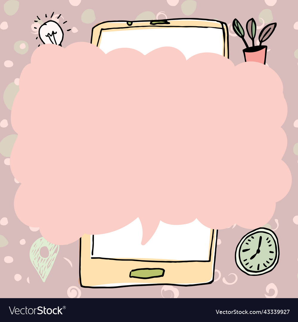 Speech bubble with important message above mobile Vector Image Speech bubble with important message above mobile