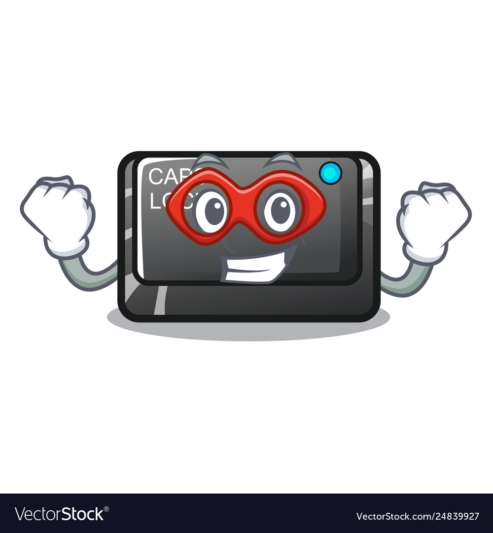 Super hero capslock button in shape character