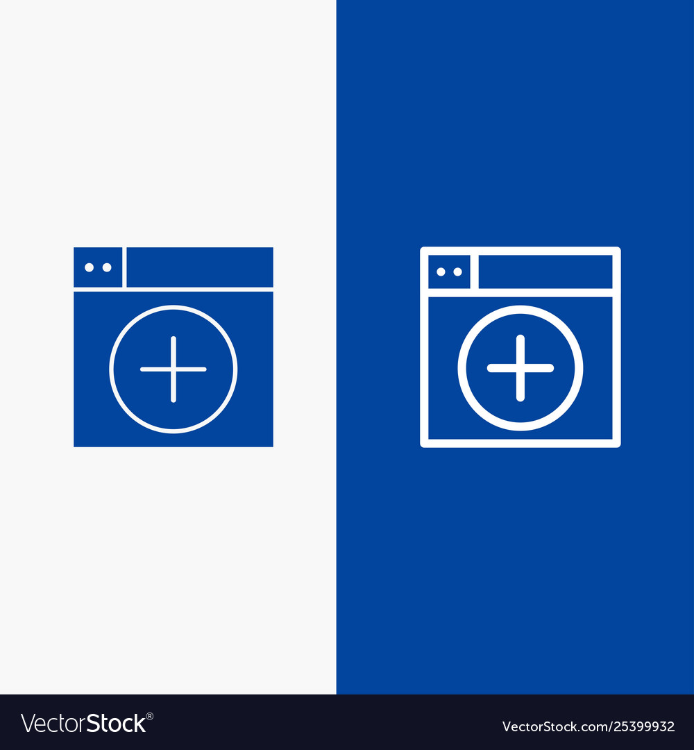 Add window new graphics app line and glyph solid Vector Image Add window new graphics app line and glyph solid