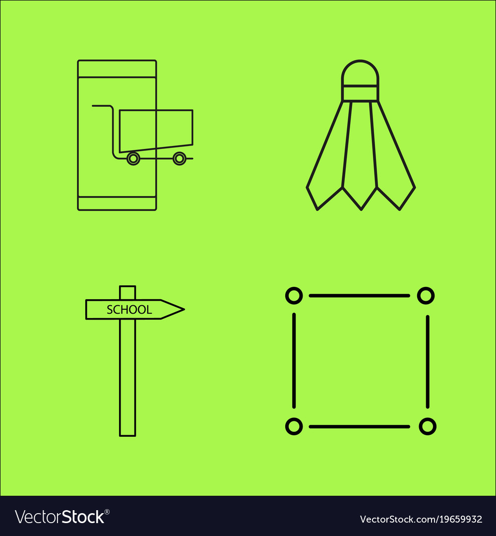Basic content simple linear outline icon set