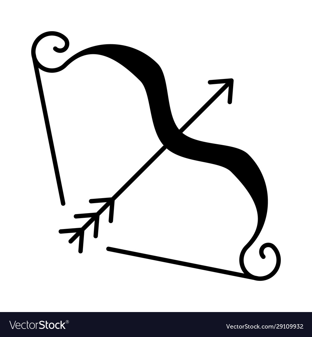 Bow and arrows glyph icon Royalty Free Vector Image