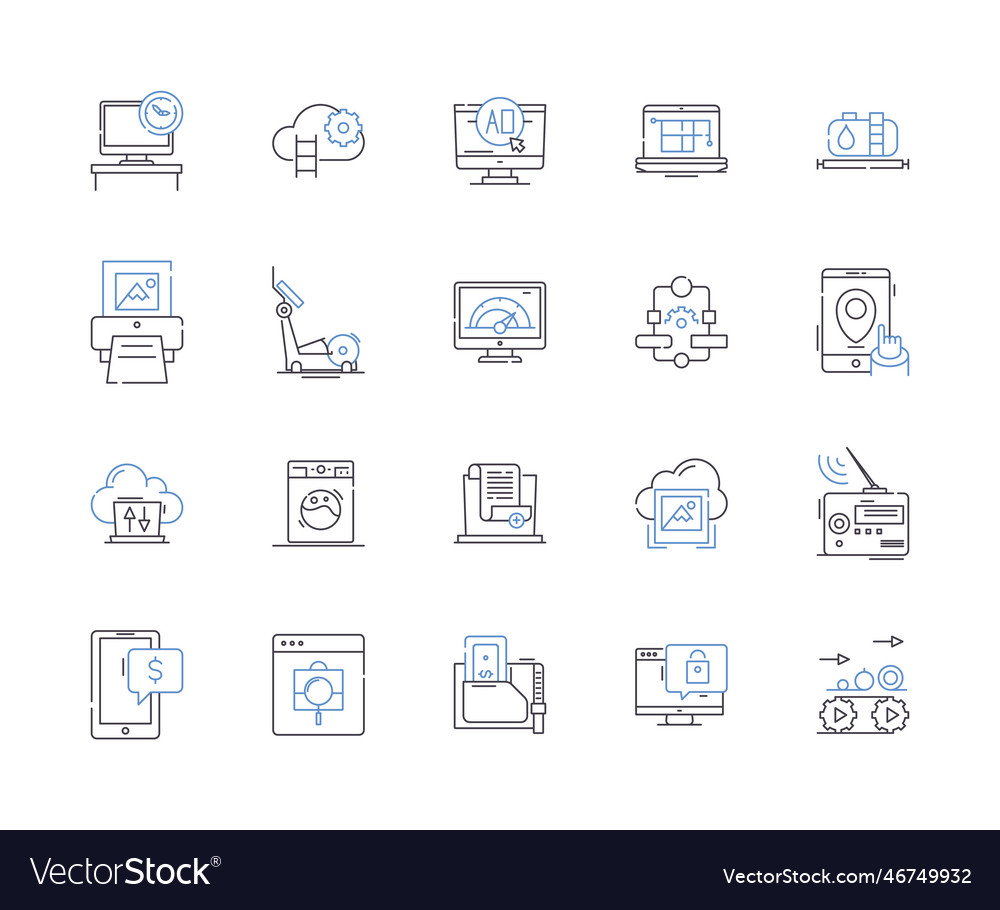 Chatbots outline icons collection ai