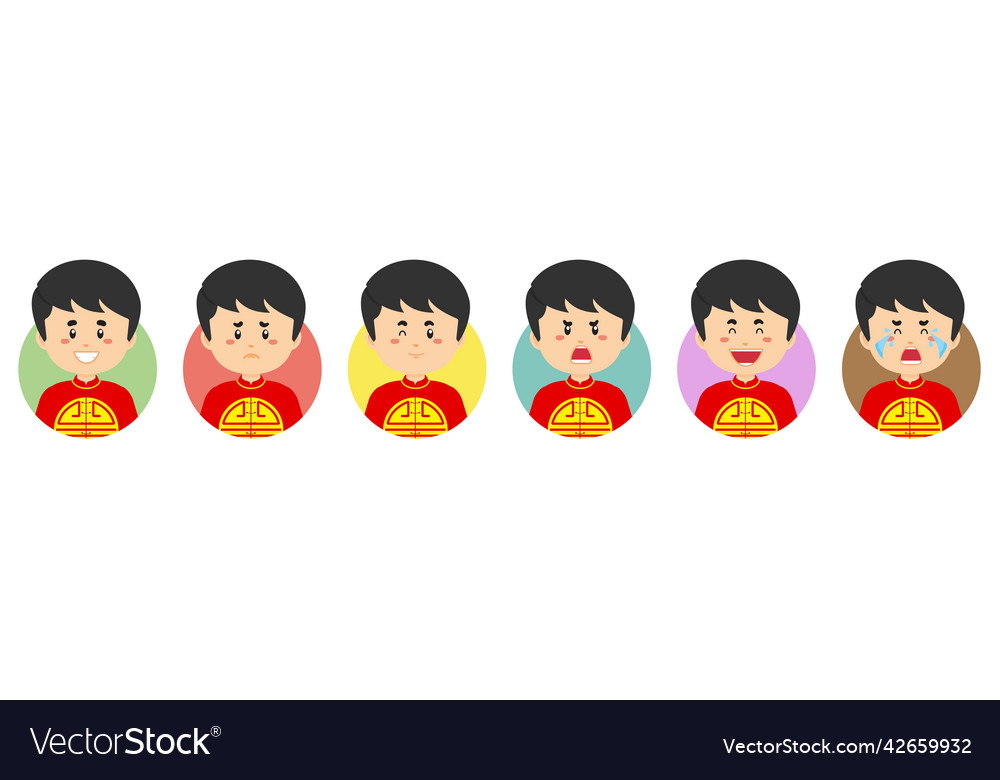 Chinese avatar with various expression