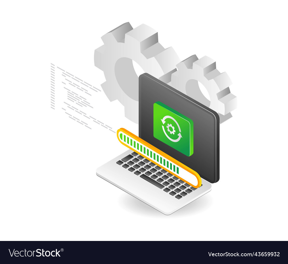 Computer application web maintenance upgrade vector image Computer application web maintenance upgrade